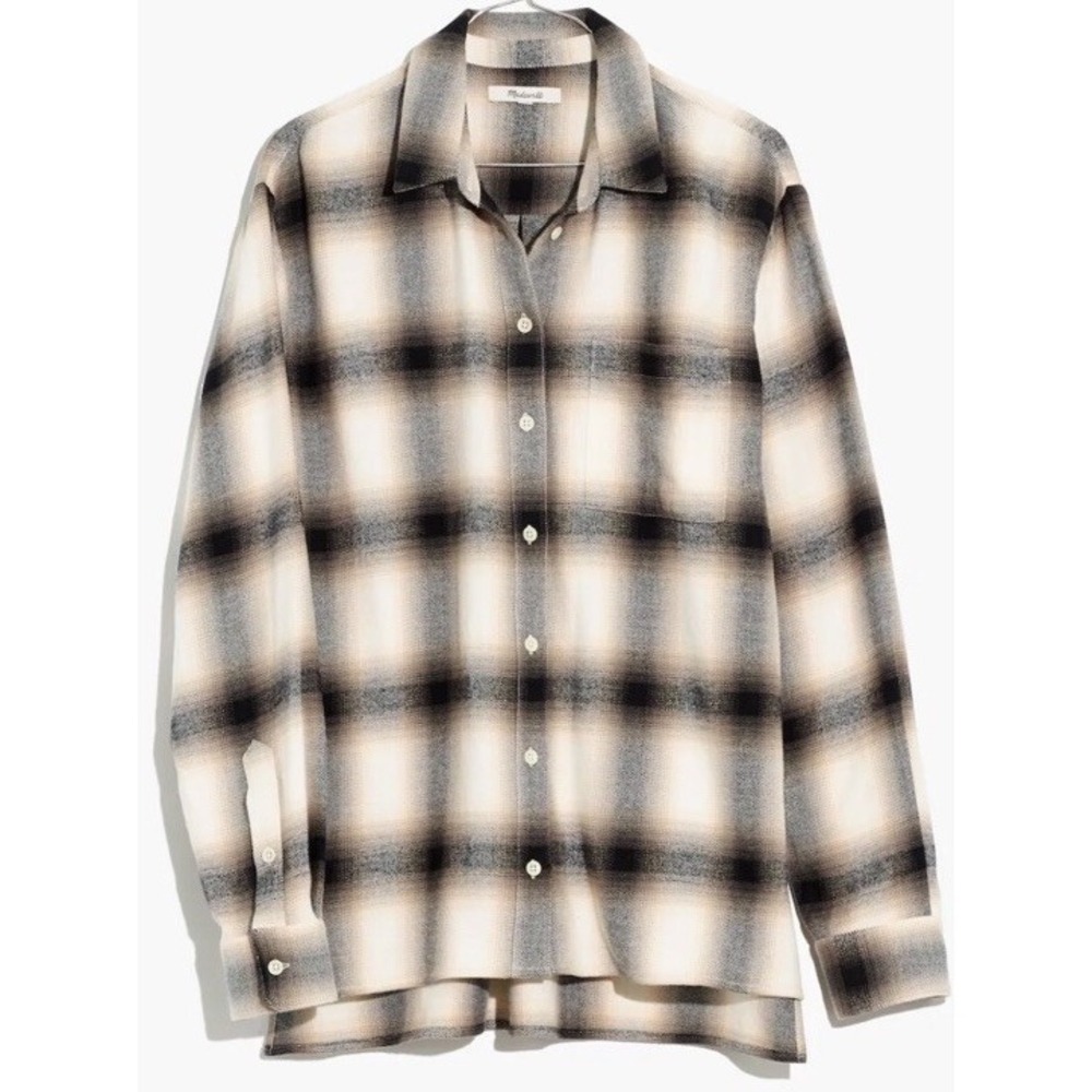 Madewell Flannel Oversized Ex-Boyfriend Shirt in Robson Plaid Women's Size S